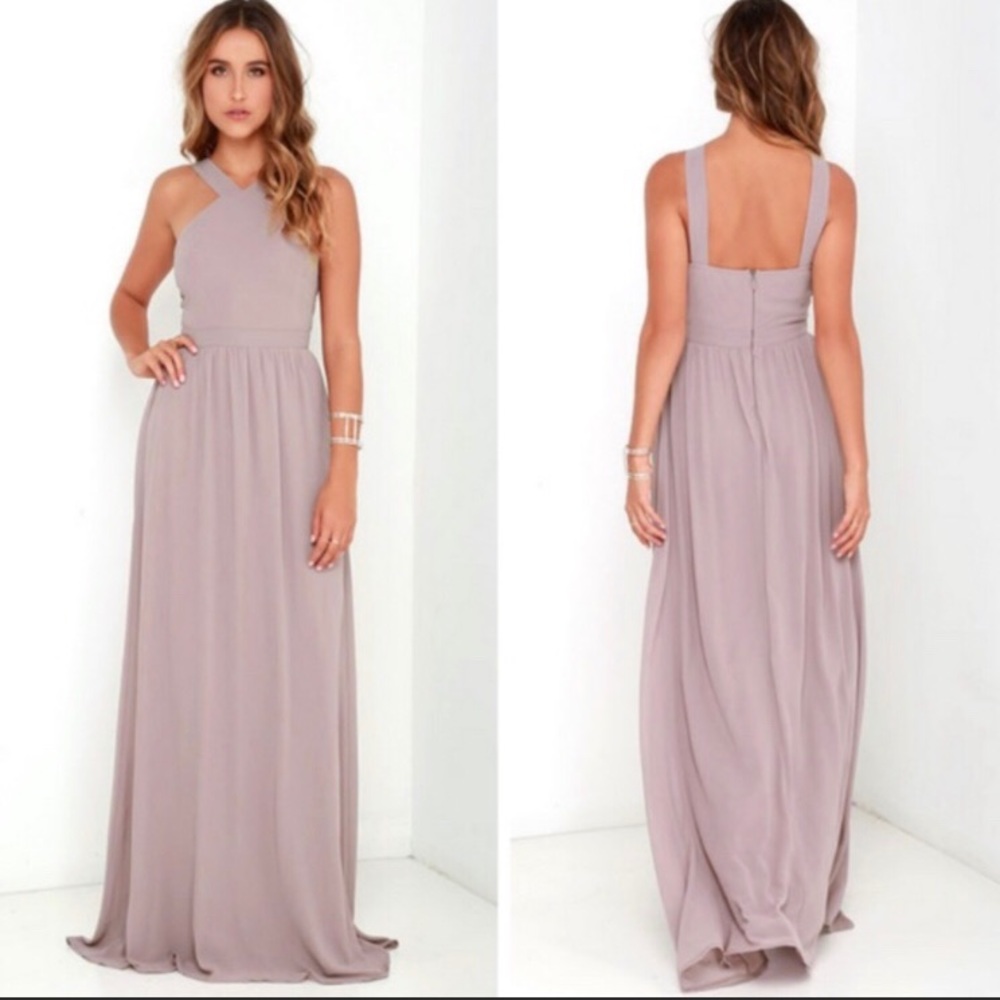 Lulu’s Air of Romance Dress Taupe Size Small